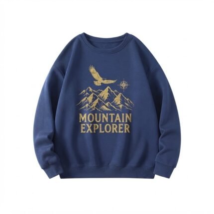 Custom Graphic Sweatshirt | Navy Mountain Explorer Crewneck