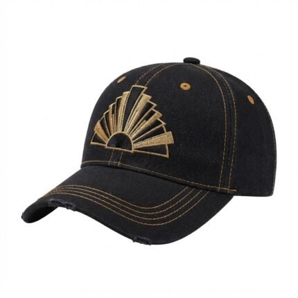 Custom Black Embroidered Baseball Cap / Fashion Headwear