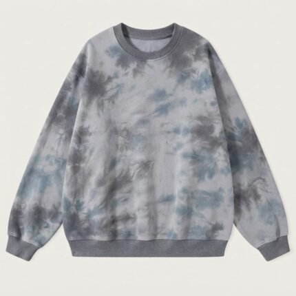 Custom Grey Tie-Dye Crewneck Sweatshirt