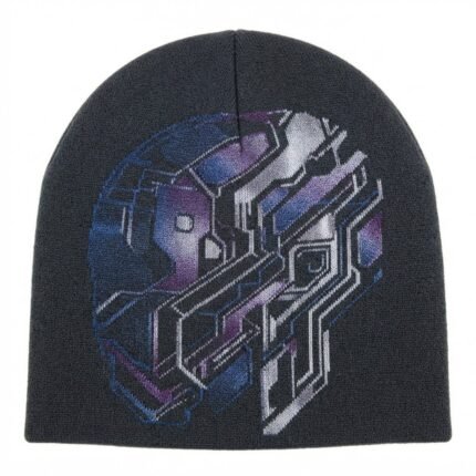 Custom Black Embroidered Beanie Hat / Winter Headwear