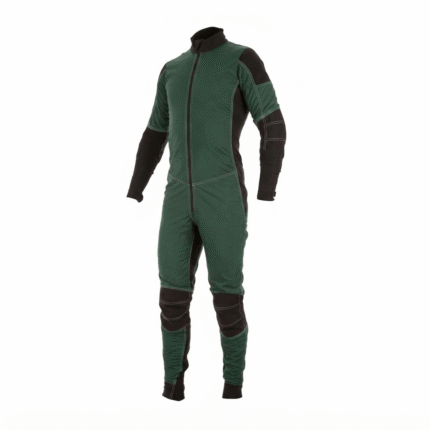 Custom Green & Black Skydiving Jumpsuit – Full-Length Performance Parachuting Suit