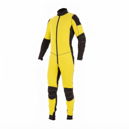 Custom Yellow & Black Skydiving Jumpsuit – Full-Length Performance Parachuting Suit