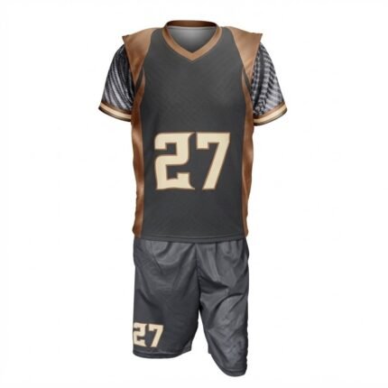 Custom Lacrosse Jersey & Shorts Set | Grey & Brown Lacrosse Uniform
