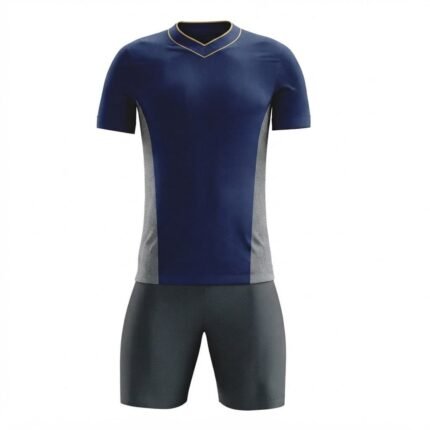 Custom Badminton Team Uniform | Premium Navy Blue & Grey Badminton Jersey and Shorts Set for Teams and Sports Brands