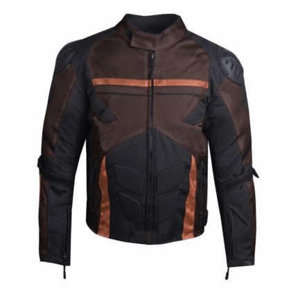 Brown & Black Armored Motorcycle Riding Jacket – Protective Touring Biker Jacket