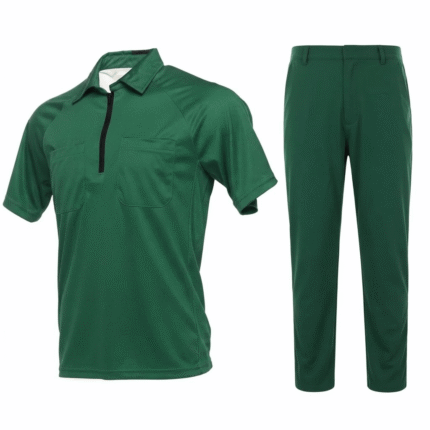 Professional Green Referee Uniform Set – Short Sleeve Official Shirt & Matching Pants
