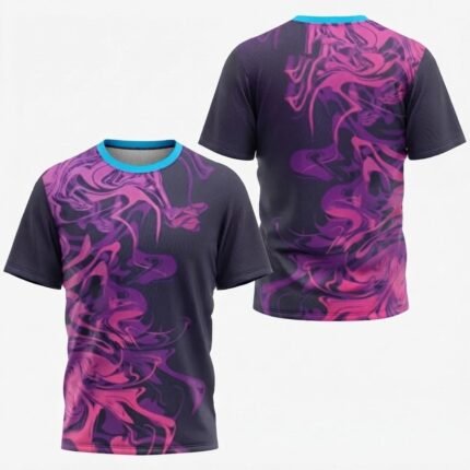 Custom Tennis T-Shirt & Shorts Set | Purple Sublimated Tennis Uniform